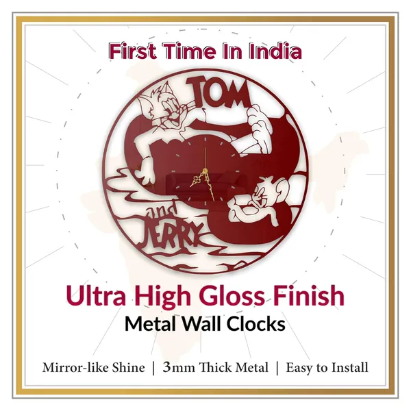 Wine_Red_Cat_Mouse_Duo_Wall_Clock_Metal_Built_Ultra_High_Gloss_Silent_Non_Ticking_Movement_Cartoon_Wall_Decor_Living_Room_Bedroom_Kids_Room