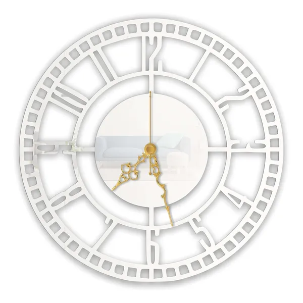 White_Open_Frame_Roman_Wall_Clock_Metal_Built_Ultra_High_Gloss_Silent_Non_Ticking_Movement_Vintage_Wall_Decor_Living_Room_Bedroom_Office