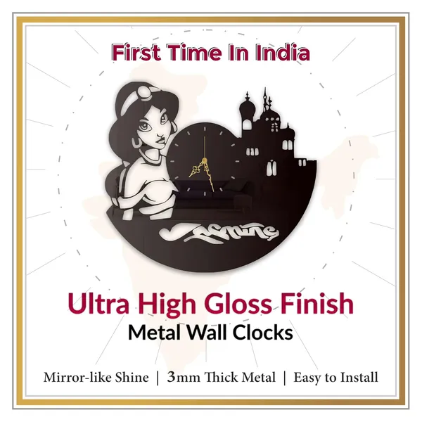 Black_Desert_Princess_Wall_Clock_Metal_Built_Ultra_High_Gloss_Metal_Wall_Clock_Silent_Non_Ticking_Movement_Fantasy_Wall_Decor_For_Kids_Room