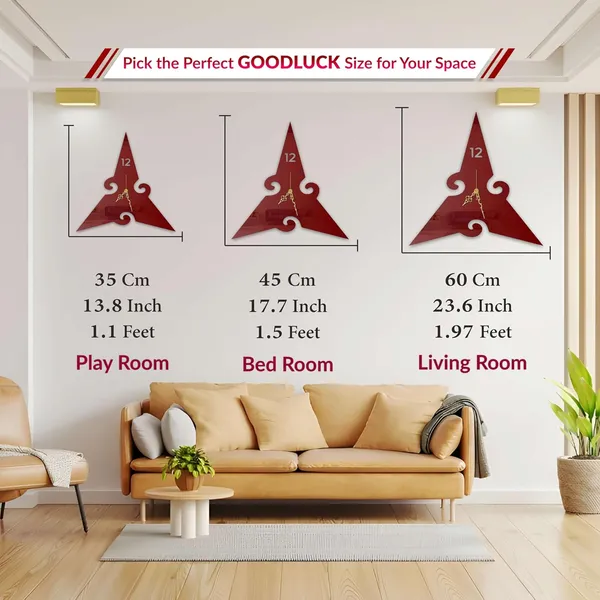 Wine_Red_Tri_Edge_Artistic_Wall_Clock_Metal_Ultra_High_Gloss_Silent_Non_Ticking_Unique_Triangle_Shape_Wall_Decor_For_Living_Room