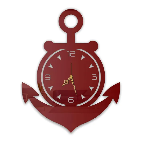 Wine_Red_Nautical_Anchor_Wall_Clock_Metal_Built_Ultra_High_Gloss_Metal_Wall_Clock_Silent_Non_Ticking_Movement_Marine_Wall_Decor_For_Living_Room_Bedroom