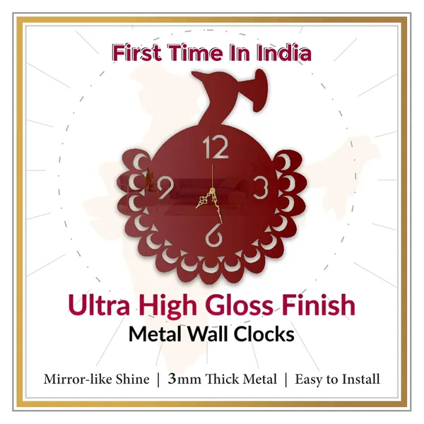 Wine_Red_Elegant_Peacock_Wall_Clock_Metal_Built_Ultra_High_Gloss_Silent_Non_Ticking_Movement_Modern_Wall_Decor_Living_Room_Bedroom_Office