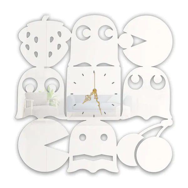 White_Retro_Maze_Hero_Wall_Clock_Metal_Built_Ultra_High_Gloss_Metal_Wall_Clock_Silent_Non_Ticking_Movement_Fun_Wall_Decor_For_Living_Room_Bedroom