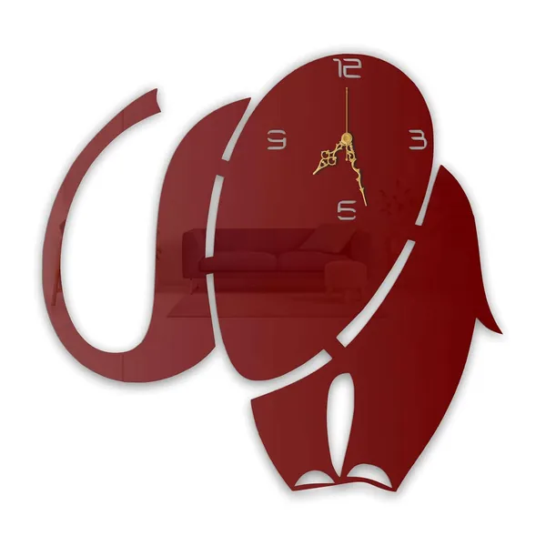 Wine_Red_Elephant_Wall_Clock_Silent_Non_Ticking_Metal_Art_Modern_Animal_Theme_Wall_Decor_For_Living_Room_Bedroom_High_Gloss_Finish