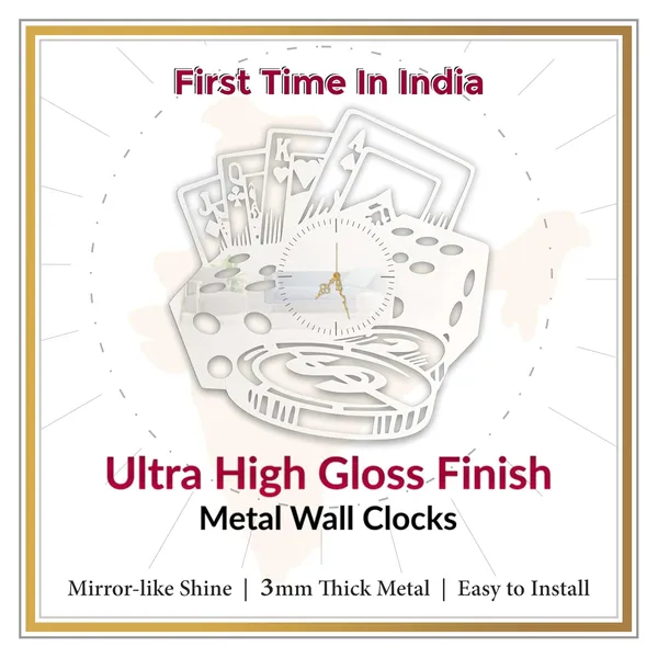 White_Casino_Royale_Wall_Clock_Metal_Built_Ultra_High_Gloss_Metal_Wall_Clock_Silent_Non_Ticking_Movement_Modern_Wall_Decor_For_Living_Room_Game_Room