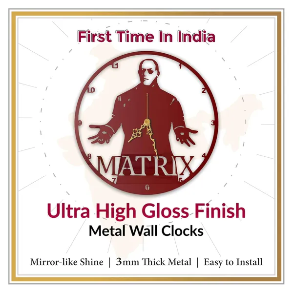 Wine_Red_Cyber_Reality_Wall_Clock_Metal_Built_Ultra_High_Gloss_Silent_Non_Ticking_Movement_Futuristic_Wall_Decor_Living_Room_Gaming_Room_Bedroom