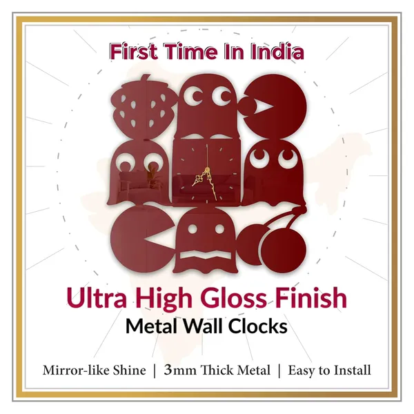 Wine_Red_Retro_Maze_Hero_Wall_Clock_Metal_Built_Ultra_High_Gloss_Metal_Wall_Clock_Silent_Non_Ticking_Movement_Fun_Wall_Decor_For_Living_Room_Bedroom