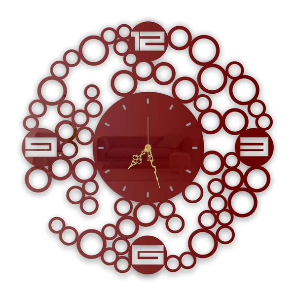 Wine_Red_Bubble_Orbit_Wall_Clock_Metal_Built_Ultra_High_Gloss_Metal_Wall_Clock_Silent_Non_Ticking_Movement_Modern_Wall_Decor_For_Living_Room_Bedroom