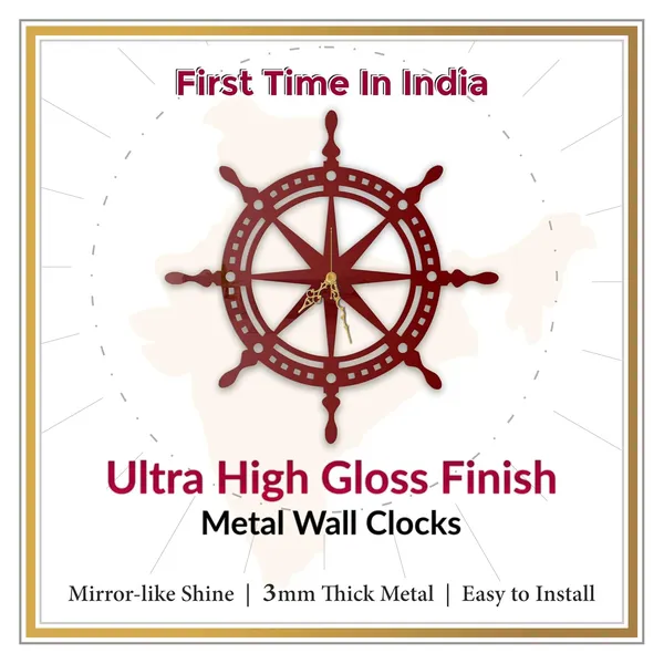 Wine_Red_Nautical_Ship_Wheel_Wall_Clock_Metal_Marine_Compass_Design_Silent_Non_Ticking_Movement_Premium_Wall_Decor_For_Living_Room_Home