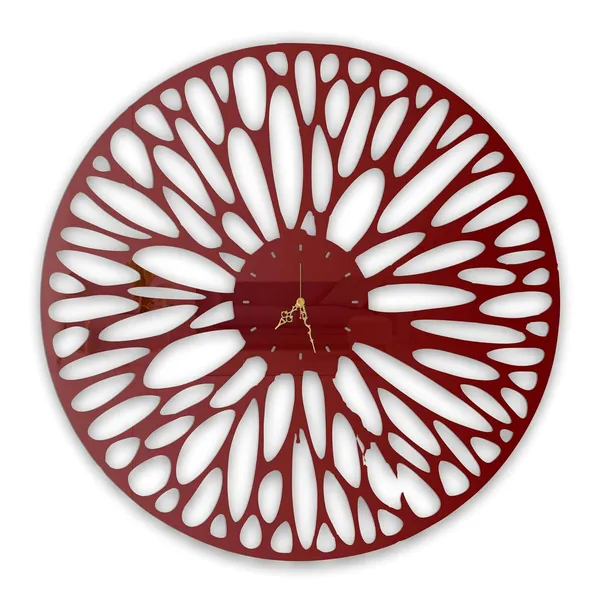 Wine_Red_Organic_Ripple_Wall_Clock_Metal_Ultra_High_Gloss_Silent_Non_Ticking_Modern_Ripple_Pattern_Wall_Decor_For_Living_Room