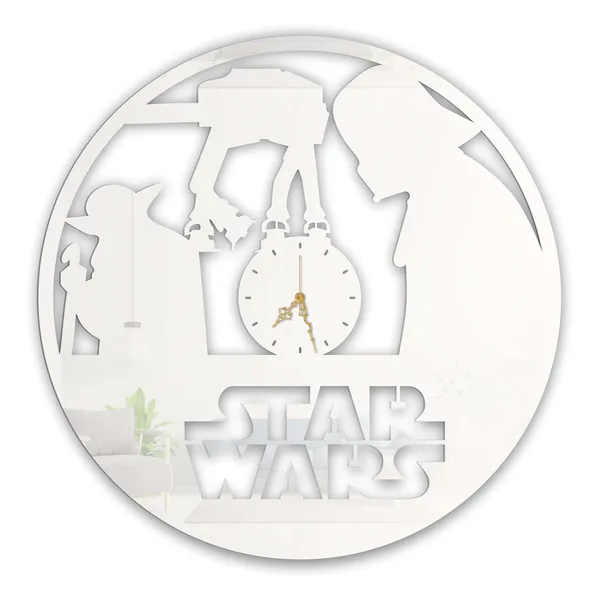 White_Galactic_Warrior_Wall_Clock_Metal_Built_Ultra_High_Gloss_Silent_Non_Ticking_Movement_Futuristic_Wall_Decor_Living_Room_Gaming_Room_Bedroom