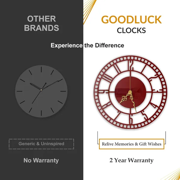 Wine_Red_Open_Frame_Roman_Wall_Clock_Metal_Built_Ultra_High_Gloss_Silent_Non_Ticking_Movement_Vintage_Wall_Decor_Living_Room_Bedroom_Office