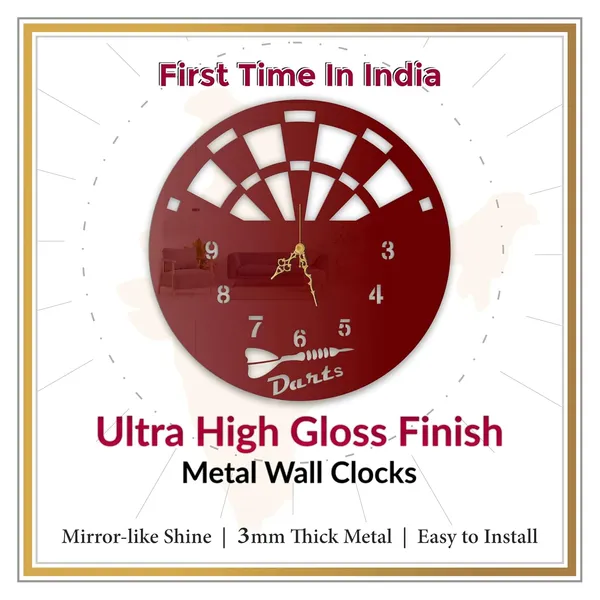 Wine_Red_Darts_Theme_Wall_Clock_Metal_Cut_Silent_Sweep_Dartboard_Inspired_Wall_Decor_For_Living_Room_Game_Room_Sports_Lovers