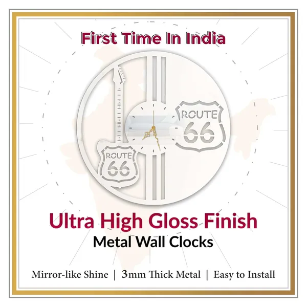White_Highway_Rider_Wall_Clock_Metal_Built_Ultra_High_Gloss_Metal_Wall_Clock_Silent_Non_Ticking_Movement_Retro_Wall_Decor_For_Living_Room_Cafe