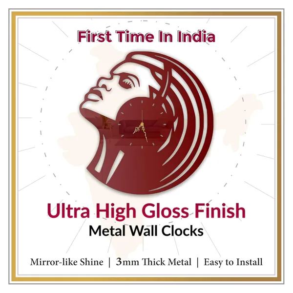Wine_Red_Elegant_Silhouette_Wall_Clock_Metal_Built_Ultra_High_Gloss_Metal_Wall_Clock_Silent_Non_Ticking_Movement_Modern_Wall_Decor_For_Living_Room
