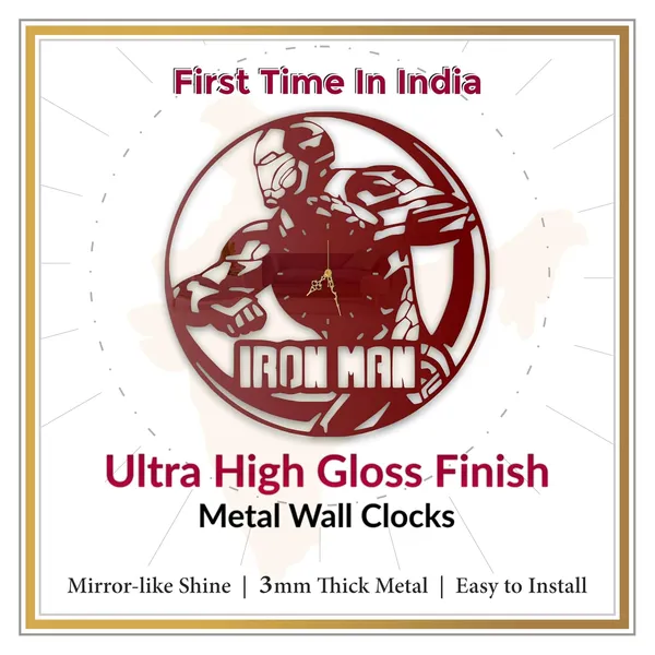 Wine_Red_Metal_Armored_Hero_Wall_Clock_Metal_Art_Silent_Non_Ticking_Futuristic_Warrior_Theme_Wall_Decor_For_Living_Room_Bedroom