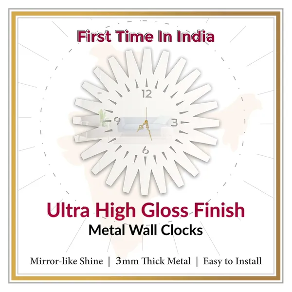 White_Sunburst_Aura_Wall_Clock_Metal_Built_Ultra_High_Gloss_Metal_Wall_Clock_Silent_Non_Ticking_Movement_Modern_Wall_Decor_For_Living_Room_Bedroom