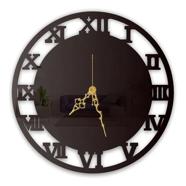 Black_Roman_Classic_Wall_Clock_Metal_Built_Ultra_High_Gloss_Silent_Non_Ticking_Movement_Vintage_Wall_Decor_Living_Room_Bedroom_Office