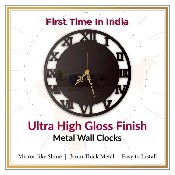 Black_Roman_Classic_Wall_Clock_Metal_Built_Ultra_High_Gloss_Silent_Non_Ticking_Movement_Vintage_Wall_Decor_Living_Room_Bedroom_Office