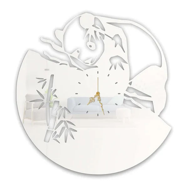 White_Panda_Bamboo_Wall_Clock_Metal_Built_Ultra_High_Gloss_Metal_Wall_Clock_Silent_Non_Ticking_Movement_Cute_Animal_Wall_Decor_For_Living_Room