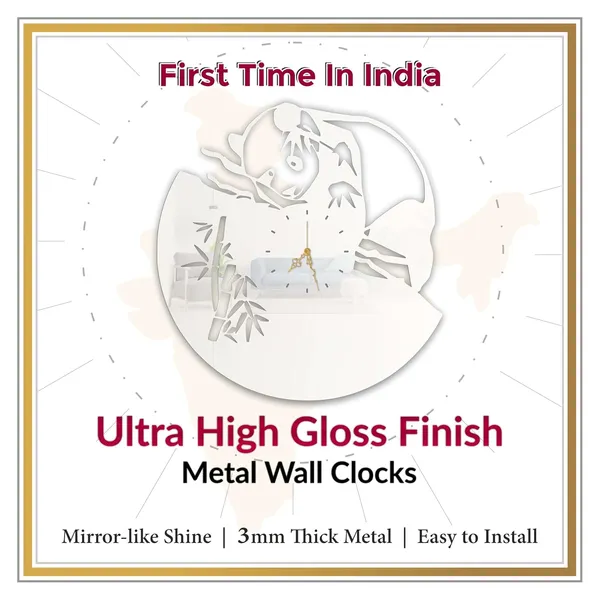 White_Panda_Bamboo_Wall_Clock_Metal_Built_Ultra_High_Gloss_Metal_Wall_Clock_Silent_Non_Ticking_Movement_Cute_Animal_Wall_Decor_For_Living_Room