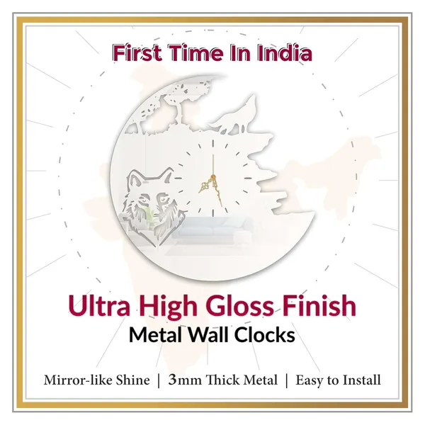 White_Wolf_Howling_Wall_Clock_Metal_Ultra_Gloss_Silent_Non_Ticking_Movement_Wildlife_Wall_Decor_For_Living_Room_Bedroom