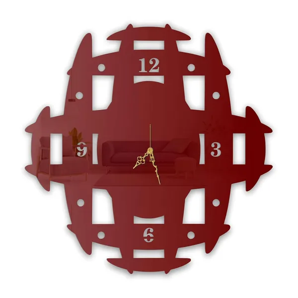Wine_Red_Geogrid_Wall_Clock_Metal_Built_Ultra_High_Gloss_Metal_Wall_Clock_Silent_Non_Ticking_Movement_Modern_Wall_Decor_For_Living_Room_Office
