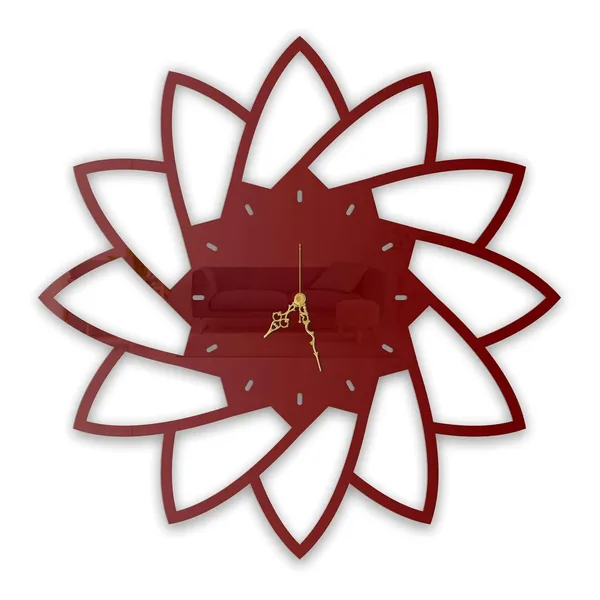 Wine_Red_Petal_Bloom_Wall_Clock_Metal_Built_Ultra_High_Gloss_Metal_Wall_Clock_Silent_Non_Ticking_Movement_Modern_Wall_Decor_For_Living_Room_Bedroom