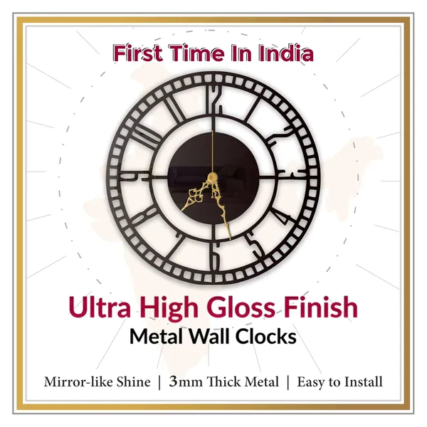 Black_Open_Frame_Roman_Wall_Clock_Metal_Built_Ultra_High_Gloss_Silent_Non_Ticking_Movement_Vintage_Wall_Decor_Living_Room_Bedroom_Office