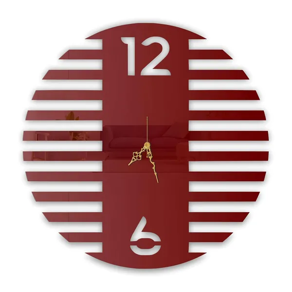 Wine_Red_Striped_Modern_Wall_Clock_Metal_Built_Ultra_High_Gloss_Metal_Wall_Clock_Silent_Non_Ticking_Movement_Contemporary_Wall_Decor_For_Living_Room
