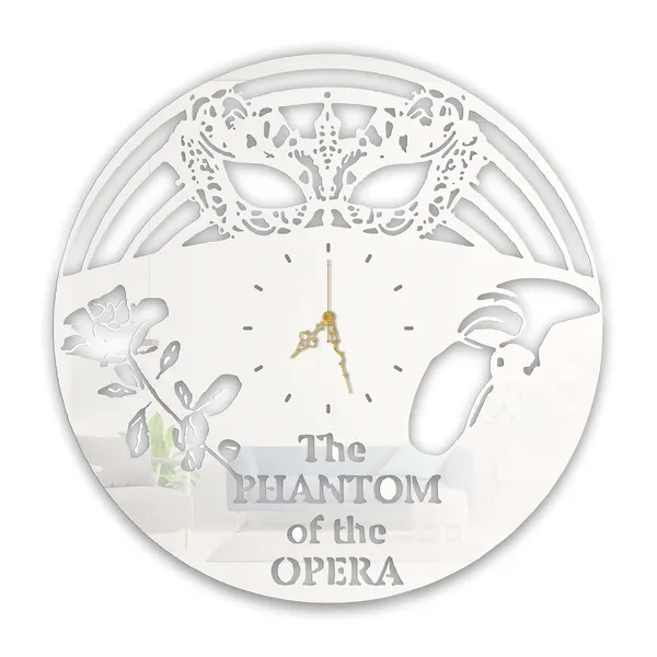 White_Masquerade_Mystery_Wall_Clock_Metal_Built_Ultra_High_Gloss_Silent_Non_Ticking_Movement_Artistic_Wall_Decor_Living_Room_Bedroom_Hallway