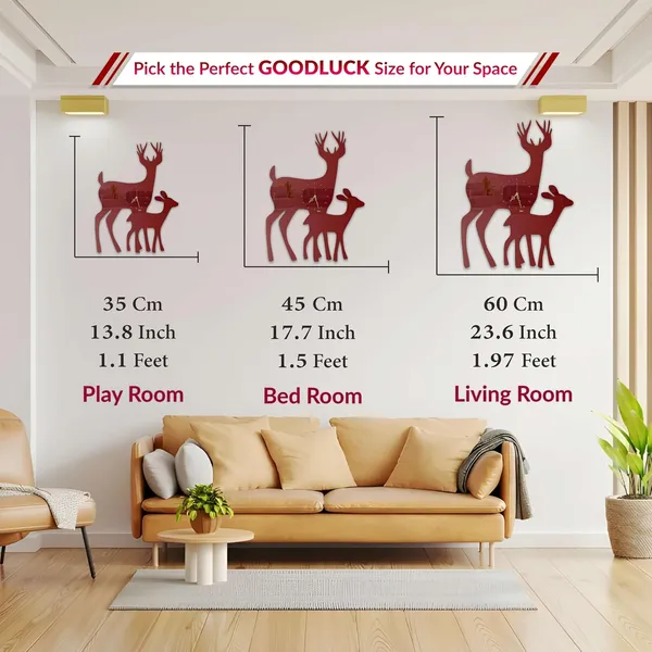 Wine_Red_Deer_Family_Wall_Clock_Metal_Built_Ultra_High_Gloss_Metal_Wall_Clock_Silent_Non_Ticking_Movement_Nature_Wall_Decor_For_Living_Room_Bedroom