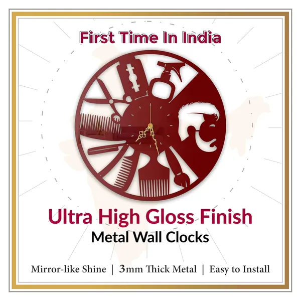 Wine_Red_Barber_Salon_Theme_Clock_Metal_Silent_Non_Ticking_Movement_Stylish_Grooming_Wall_Decor_For_Living_Room_Barbershop