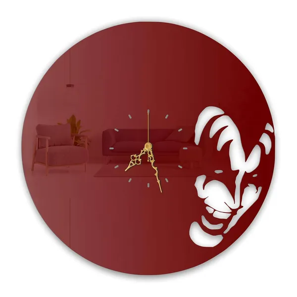 Wine_Red_Rock_Demon_Wall_Clock_Metal_Built_Ultra_High_Gloss_Silent_Non_Ticking_Movement_Music_Wall_Decor_Living_Room_Studio_Fan_Cave