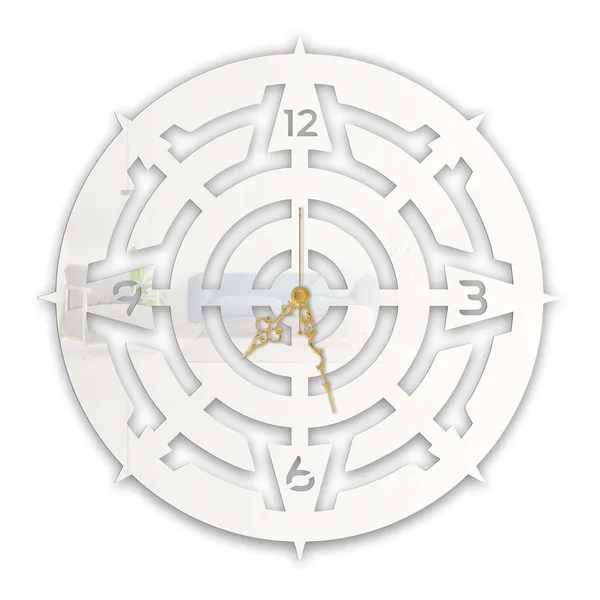 White_Compass_Maze_Wall_Clock_Metal_Built_Ultra_High_Gloss_Metal_Wall_Clock_Silent_Non_Ticking_Movement_Modern_Wall_Decor_For_Living_Room
