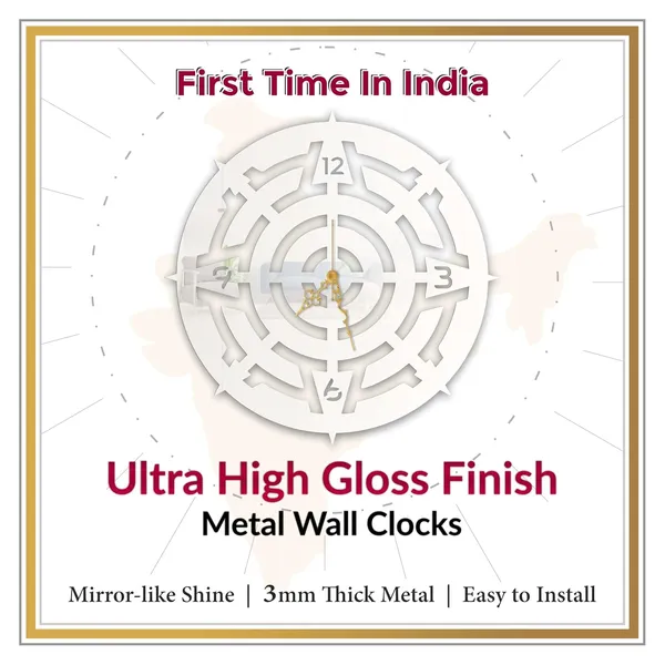 White_Compass_Maze_Wall_Clock_Metal_Built_Ultra_High_Gloss_Metal_Wall_Clock_Silent_Non_Ticking_Movement_Modern_Wall_Decor_For_Living_Room