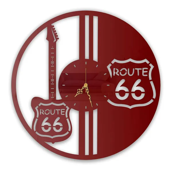 Wine_Red_Highway_Rider_Wall_Clock_Metal_Built_Ultra_High_Gloss_Metal_Wall_Clock_Silent_Non_Ticking_Movement_Retro_Wall_Decor_For_Living_Room_Cafe
