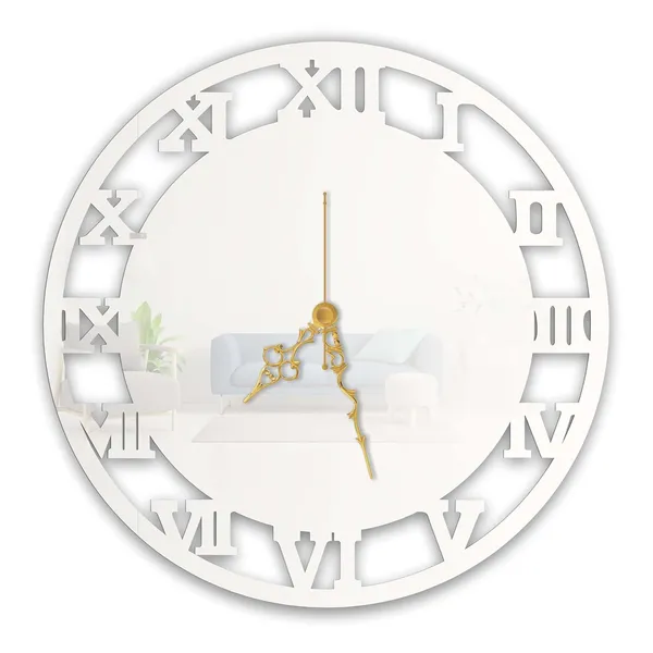 White_Roman_Classic_Wall_Clock_Metal_Built_Ultra_High_Gloss_Silent_Non_Ticking_Movement_Vintage_Wall_Decor_Living_Room_Bedroom_Office
