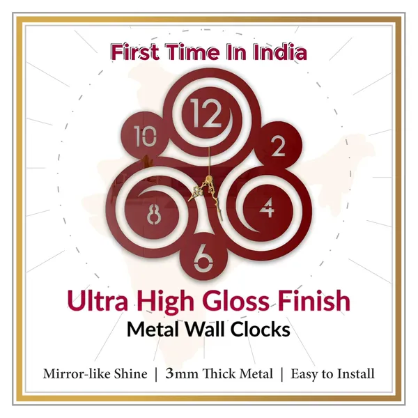 Wine_Red_Swirl_Fusion_Wall_Clock_Metal_Built_Ultra_High_Gloss_Metal_Wall_Clock_Silent_Non_Ticking_Movement_Modern_Wall_Decor_For_Living_Room_Bedroom