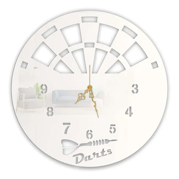White_Darts_Theme_Wall_Clock_Metal_Cut_Silent_Sweep_Dartboard_Inspired_Wall_Decor_For_Living_Room_Game_Room_Sports_Lovers