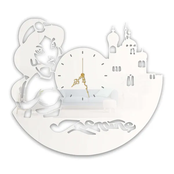 White_Desert_Princess_Wall_Clock_Metal_Built_Ultra_High_Gloss_Metal_Wall_Clock_Silent_Non_Ticking_Movement_Fantasy_Wall_Decor_For_Kids_Room
