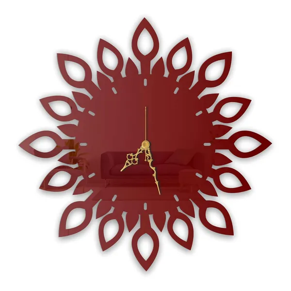 Wine_Red_Lotus_Burst_Wall_Clock_Metal_Built_Ultra_High_Gloss_Metal_Wall_Clock_Silent_Non_Ticking_Movement_Modern_Wall_Decor_For_Living_Room_Bedroom