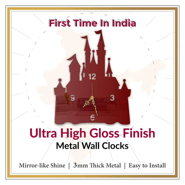 Wine_Red_Fairytale_Castle_Wall_Clock_Metal_Built_Ultra_High_Gloss_Metal_Wall_Clock_Silent_Non_Ticking_Movement_Kids_Room_Decor_Living_Room_Bedroom
