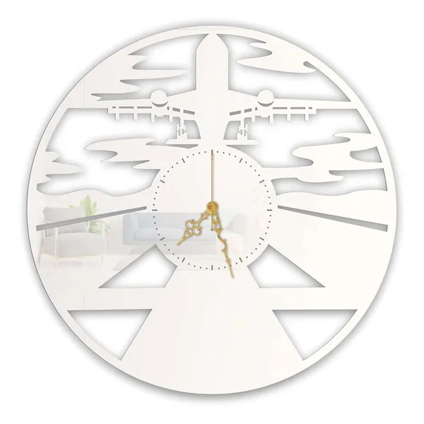 White_Airplane_Runway_Wall_Clock_Metal_Laser_Cut_Silent_Sweep_Movement_Aviation_Themed_Wall_Decor_For_Living_Room_Office_Pilot_Gifts