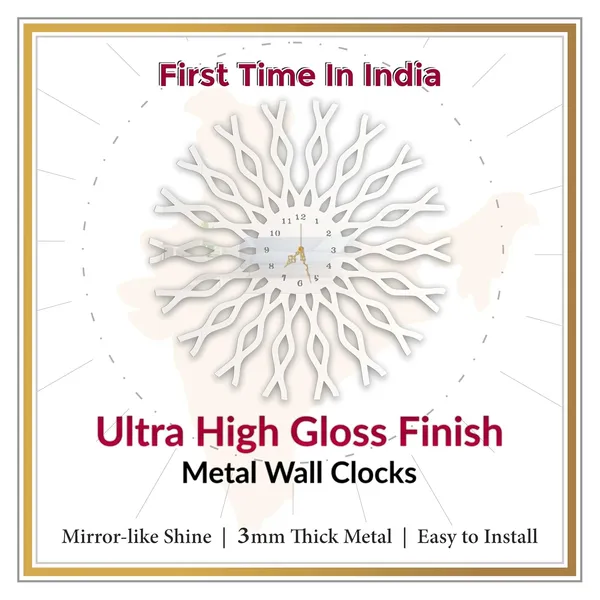 White_Abstract_Sunburst_Wall_Clock_Metal_Built_Ultra_High_Gloss_Silent_Non_Ticking_Movement_Modern_Art_Wall_Decor_For_Living_Room