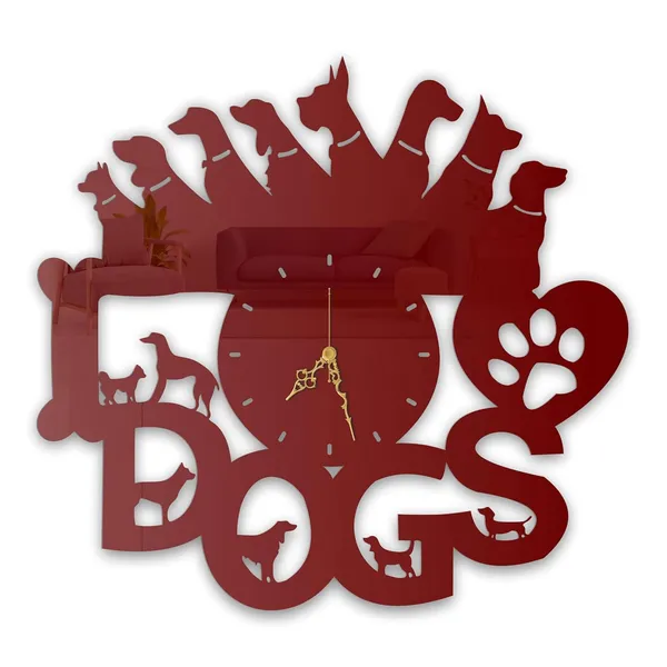 Wine_Red_Dog_Lovers_Wall_Clock_I_Love_Dogs_Design_Metal_Built_Ultra_High_Gloss_Silent_Non_Ticking_Movement_Pet_Lover_Wall_Decor_For_Living_Room