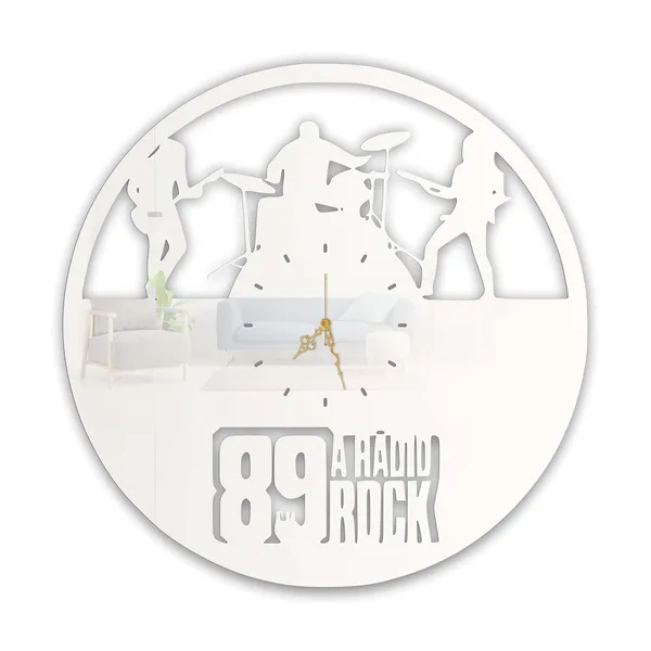 White_Rock_Band_Stage_Wall_Clock_Ultra_High_Gloss_Metal_Metal_Built_Silent_Non_Ticking_Modern_Wall_Decor_Living_Room_Bedroom_Music_Studio_Clock