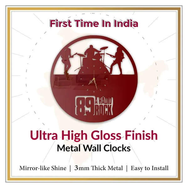 Wine_Red_Rock_Band_Stage_Wall_Clock_Ultra_High_Gloss_Metal_Metal_Built_Silent_Non_Ticking_Modern_Wall_Decor_Living_Room_Bedroom_Music_Studio_Clock