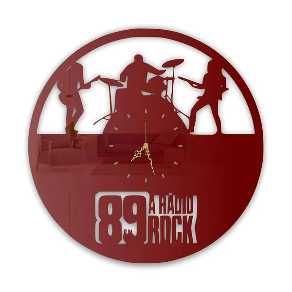 Wine_Red_Rock_Band_Stage_Wall_Clock_Ultra_High_Gloss_Metal_Metal_Built_Silent_Non_Ticking_Modern_Wall_Decor_Living_Room_Bedroom_Music_Studio_Clock