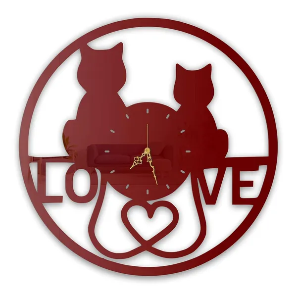Wine_Red_Cat_Love_Wall_Clock_Ultra_High_Gloss_Metal_Built_Silent_Non_Ticking_Movement_Romantic_Wall_Decor_Living_Room_Bedroom_Home_Office